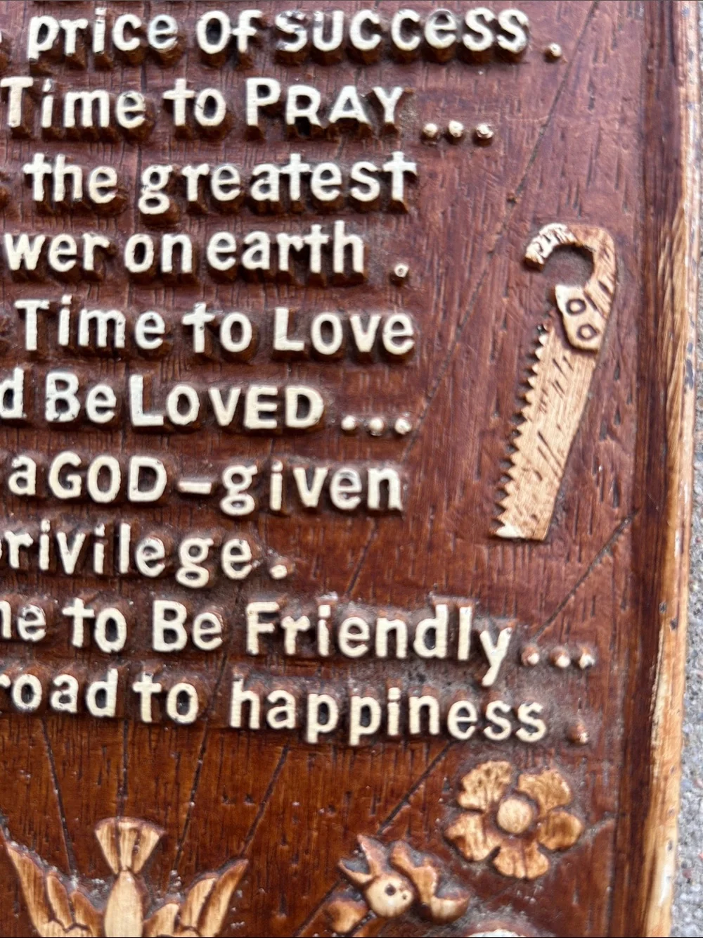 Vintage Take Time Wall Plaque - Brown with Yellow Accent